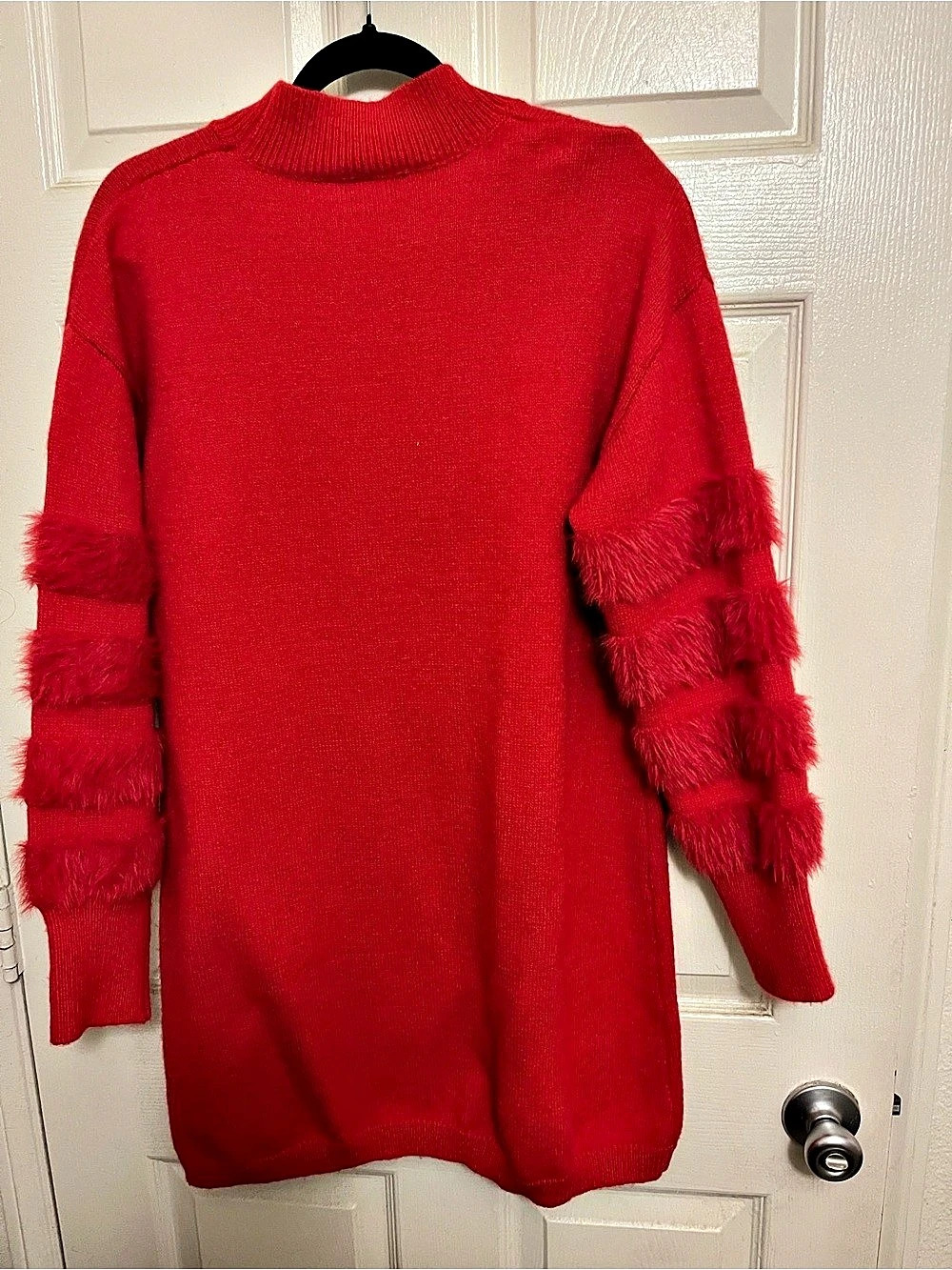 SHEIN Red Textured Sleeve Sweater
